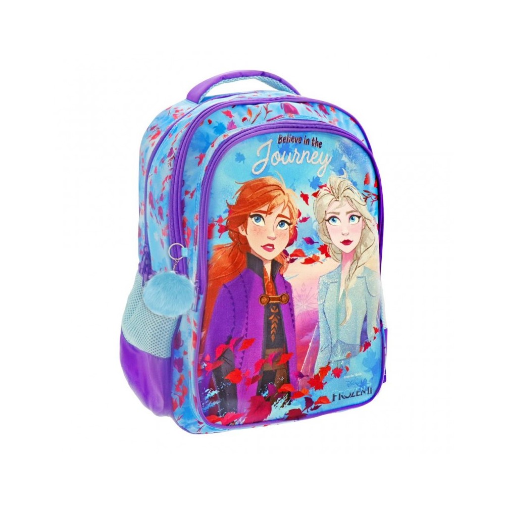 Τσάντα Πλάτης Δημοτικού Disney Frozen II Με 3 Θήκες 32X18x43