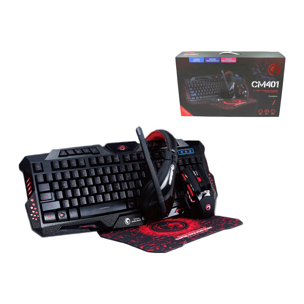 ΣΕΤ 4PZ ΓΙΑ ΠΑΙΧΝΙΔΙ MARVO HEARDPHONE + MOUSE + MOUSEPAD + KEYBOARD CM401