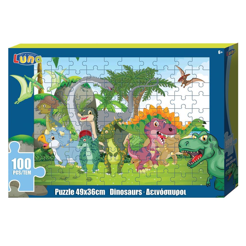 ΠΑΖΛ ΔΕΙΝΟΣΑΥΡΟΙ LUNA TOYS, 100 ΤΜΧ., 49X36 ΕΚ.
