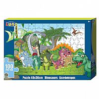 ΠΑΖΛ ΔΕΙΝΟΣΑΥΡΟΙ LUNA TOYS, 100 ΤΜΧ., 49X36 ΕΚ.