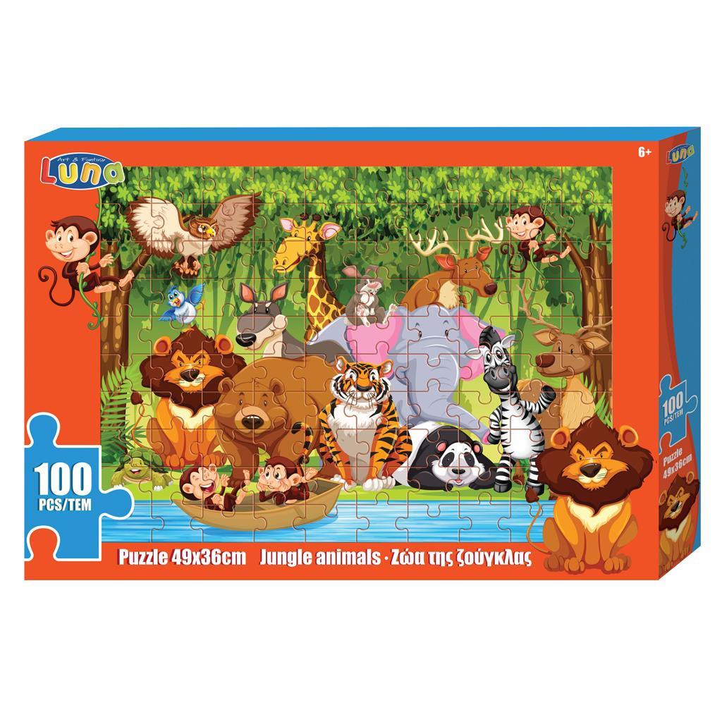 ΠΑΖΛ ΖΩΑ ΤΗΣ ΖΟΥΓΚΛΑΣ LUNA TOYS, 100 ΤΜΧ., 49X36 ΕΚ.