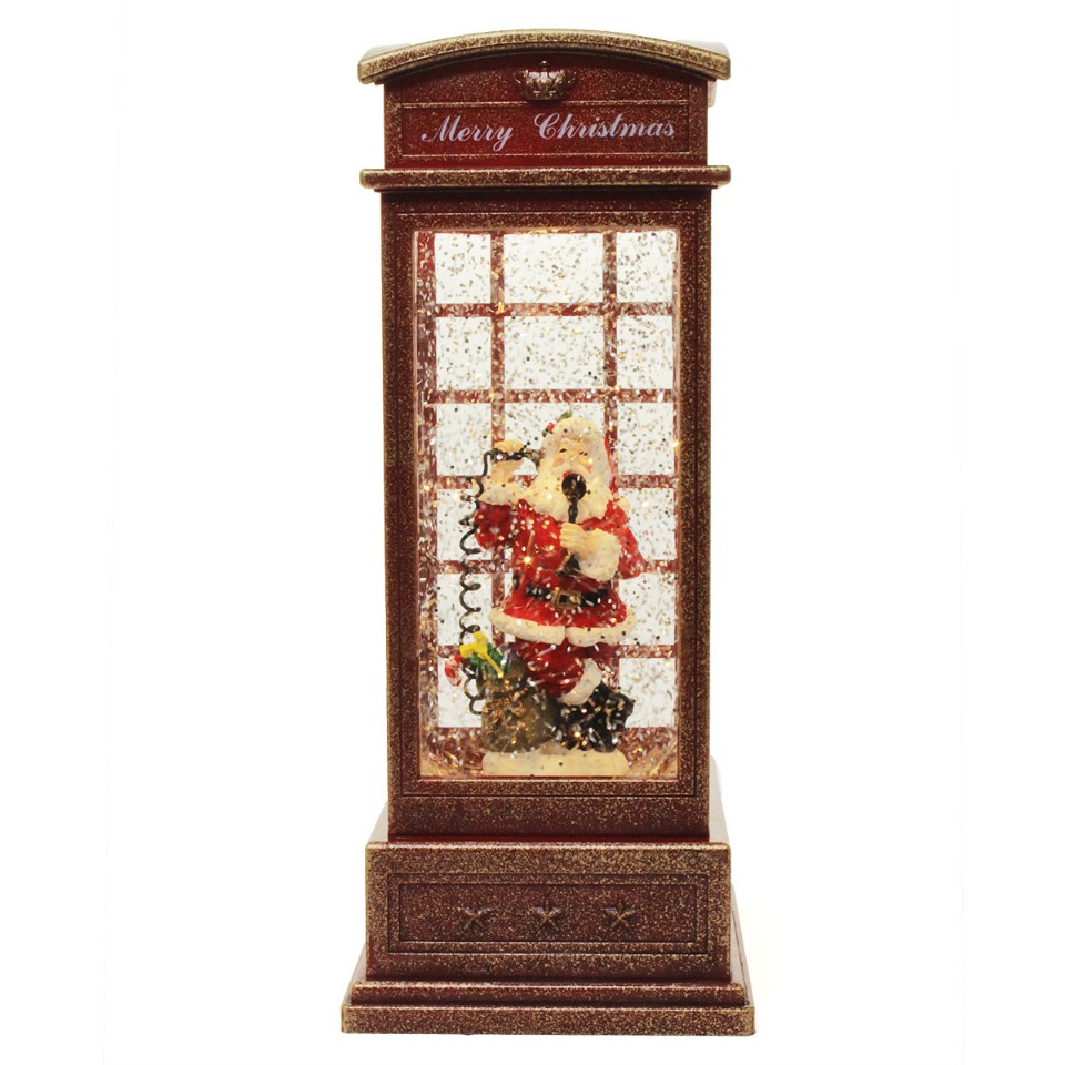 Χριστουγεννιάτικος Τηλεφωνικός Θάλαμος Με Aγιο Βασίλη 24,5x8,5X8,5 cm 