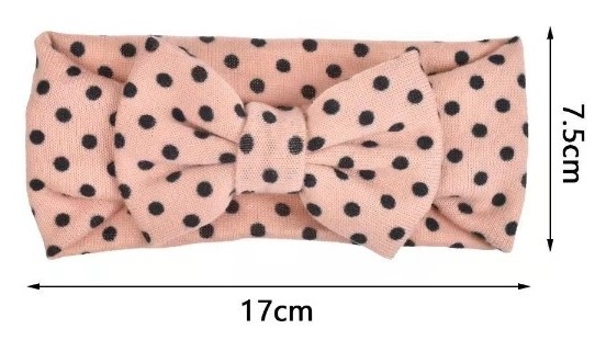 Κορδέλα πουά ροζ 7.5cmX17cm