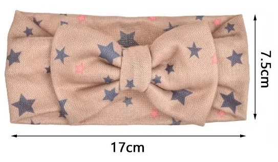 Κορδέλα ροζ με γκρί αστεράκια 7.5cmX17cm