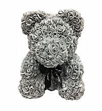 Αρκουδάκι απο τριαντάφυλλα 40 cm γκρί