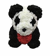 Αρκουδάκι απο τριαντάφυλλα 40 cm panda