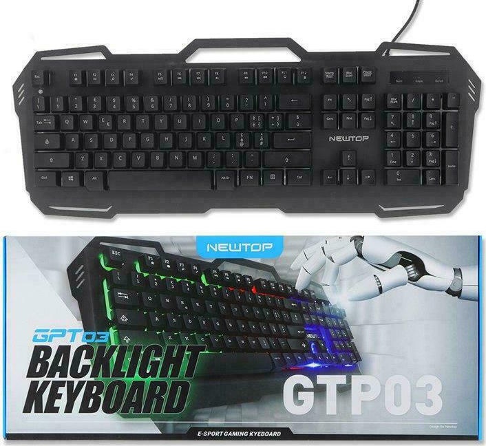 Newtop TGP03 Gaming Πληκτρολόγιο με RGB φωτισμό (Αγγλικό US)
