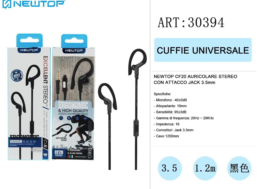 NEWTOP CF20 EARPHONE UNIVERSAL FITNESS