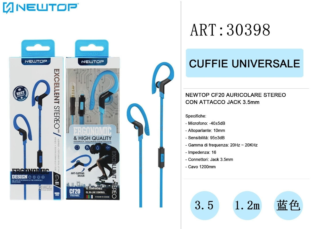 NEWTOP CF20 EARPHONE UNIVERSAL FITNESS