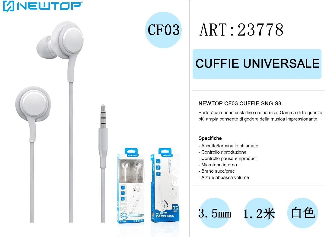 NEWTOP CF03 HEADSET SNG S8 NT-23777