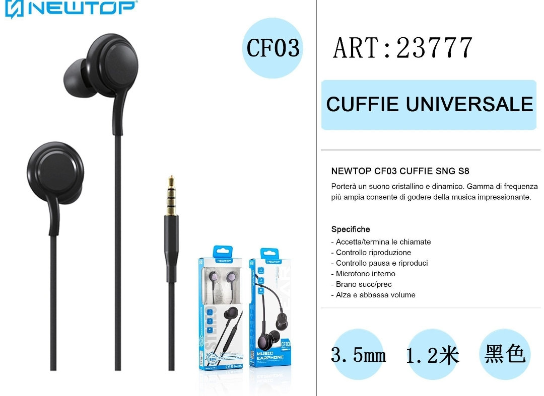 NEWTOP CF03 HEADSET SNG S8 NT-23777
