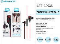 NEWTOP CF26 HEADSET UNIVERSALE JACK 3,5mm DOPPIO SPEAKER ΜΑΥΡΟ/ΚΟΚΚΙΝΟ