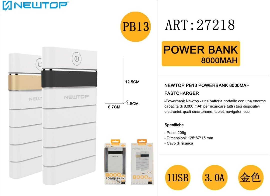 NEWTOP PB13 POWERBANK 8000MAH
