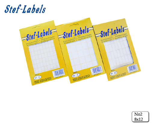 STEF ΕΤΙΚΕΤΤΕΣ ΑΥΤΟΚΟΛΛΗΤΕΣ 8x12mm  ΛΕΥΚΕΣ 40Φ.