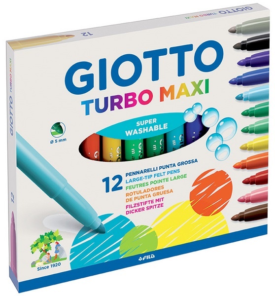 ΜΑΡΚΑΔΟΡΟΙ GIOTTO TURBO MAXI ΧΟΝΤΡΟΙ 12τεμ