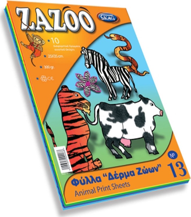 Skag Μπλοκ Χαρτόνια Zazoo Νο 13 Πολύχρωμο 300gr 25x35cm 10φύλλα
