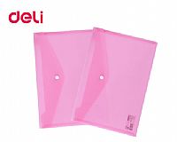 DELI ΦΑΚΕΛΟΣ ΚΟΥΜΠΙ PP Α4 ΔΙΑΦΑΝΟ ΚΟΚΚΙΝΟ