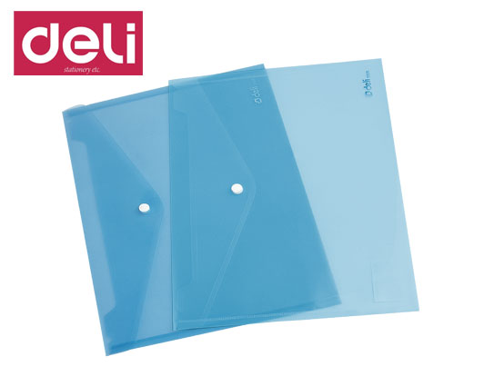 DELI ΦΑΚΕΛΟΣ ΚΟΥΜΠΙ PP Α4 ΔΙΑΦΑΝΟ ΜΠΛΕ