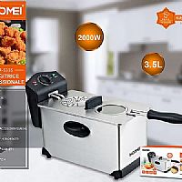 Hoomei HM-5335 Φριτέζα Λαδιού με Αποσπώμενο Κάδο 3.5lt Ασημί