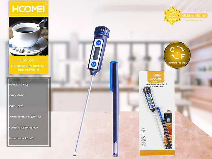 Ψηφιακό Θερμόμετρο Μαγειρικής με Ακίδα -50°C / +300°C Hoomei HM-6505
