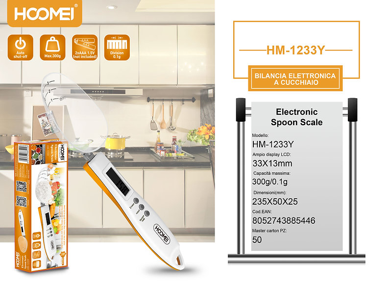 Hoomei HM-1233Y Αναλογική Ζυγαριά Κουζίνας 0.3kg Yellow