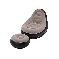 Φουσκωτή πολυθρόνα με υποπόδιο