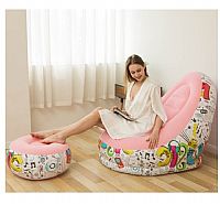 Φουσκωτή πολυθρόνα με υποπόδιο