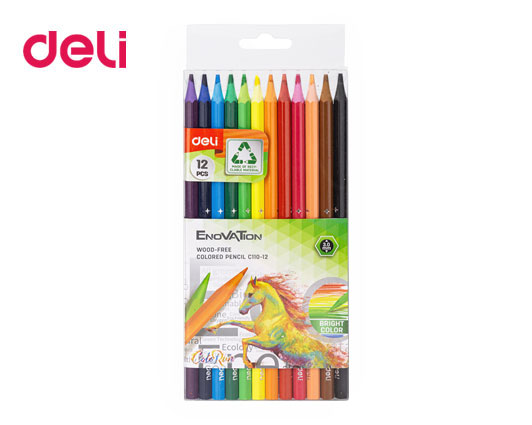 DELI ΚΡΑΙΓΙΟΝ WOOD-FREE COLORUN 6/ΓΩΝΟ. ΠΛΑΣΤΙΚΟ BLISTER 12ΧΡ ENOVATION 12Τ