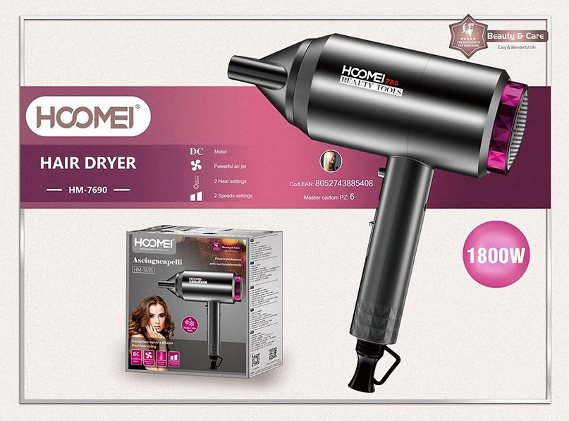 Hoomei HM-7635 Πιστολάκι Μαλλιών 1800W