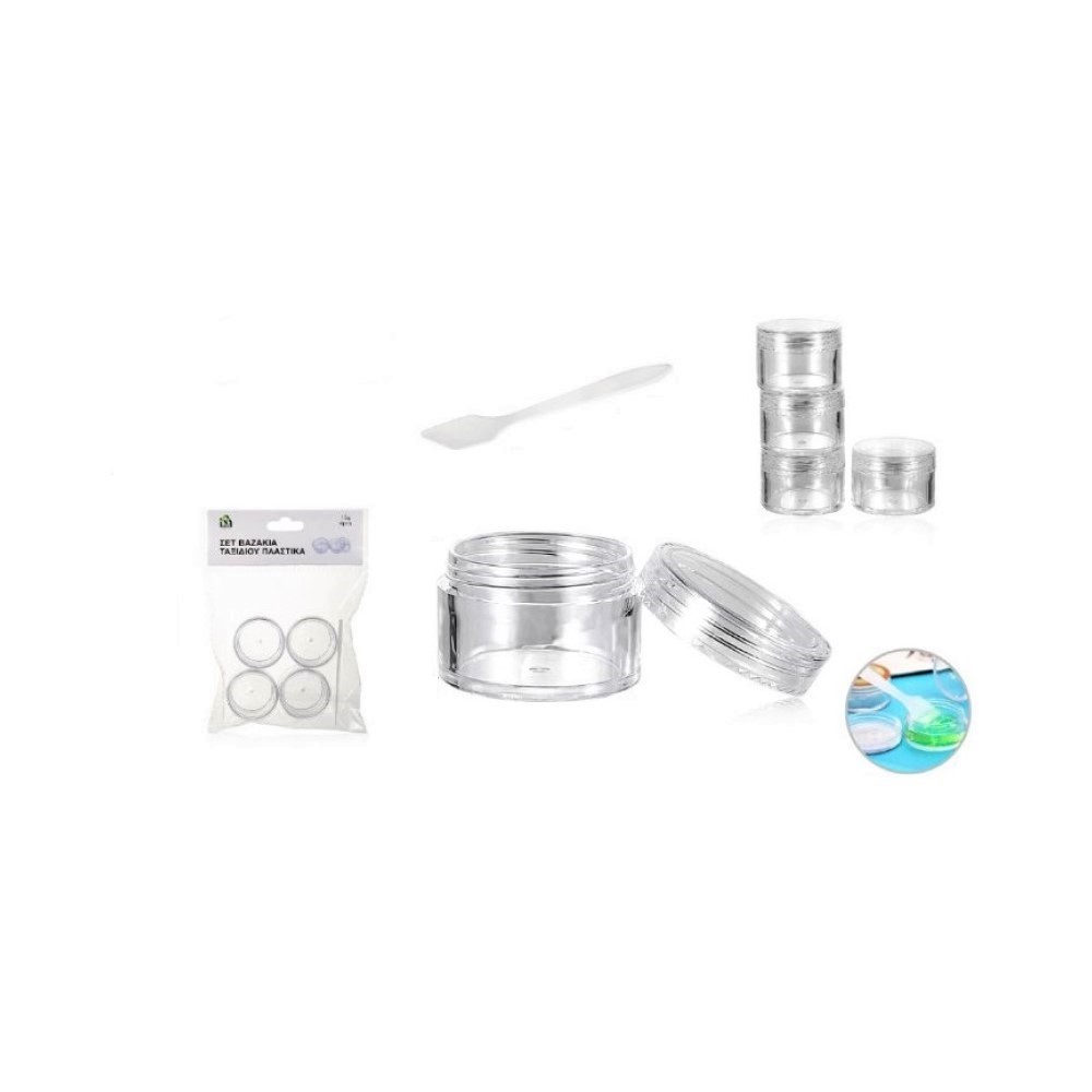 Σετ βαζάκια ταξιδιού πλαστικά 7gr 4τεμ