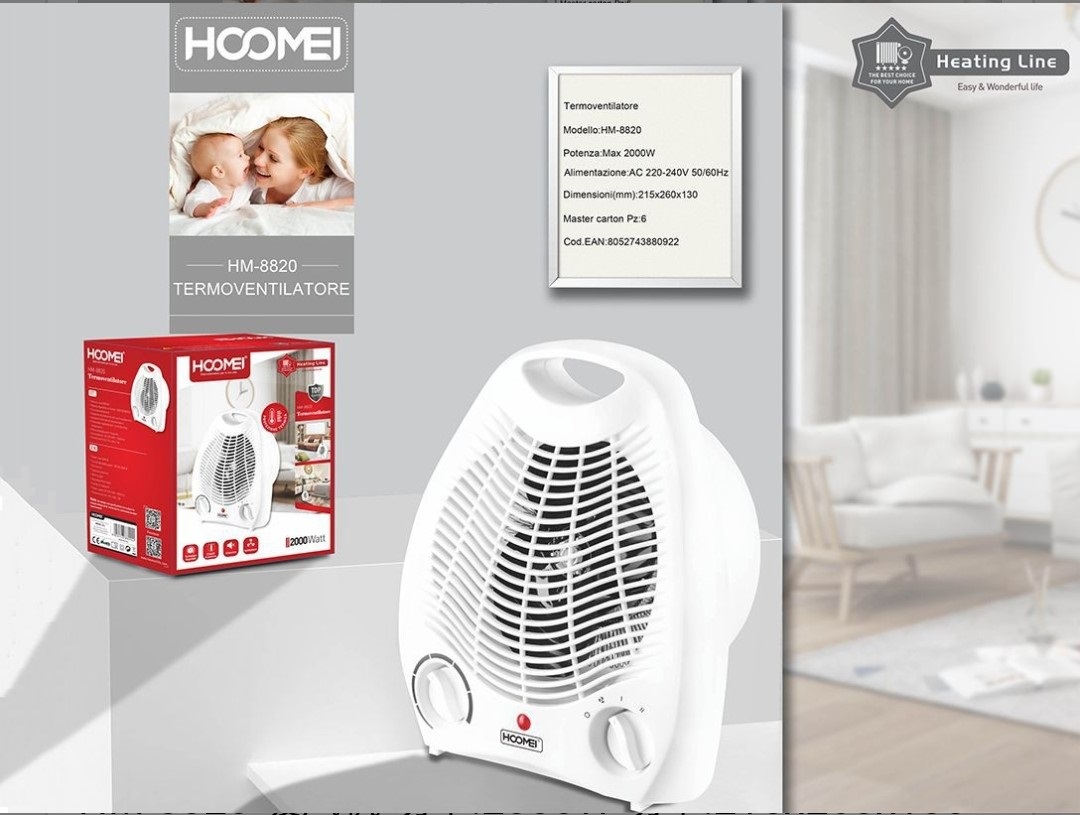 Αερόθερμο Δαπέδου 2000W Hoomei HM-8820 Λευκό