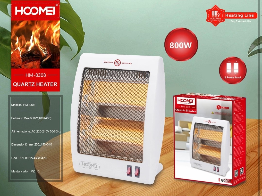 Θερμαντήρας χαλαζία 800W Hoomei HM-8308 Λευκό