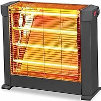 Σόμπα Χαλαζία με Θερμοστάτη 2400W Μαύρη