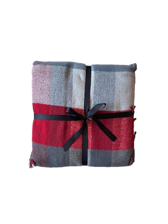 Κουβέρτα Ακρυλική Καναπέ 130x170εκ. Κόκκινο