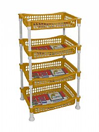 Ραφιέρα Κουζίνας Πλαστική σε Μπεζ Χρώμα 4 Θέσεων 40.5x30x77cm