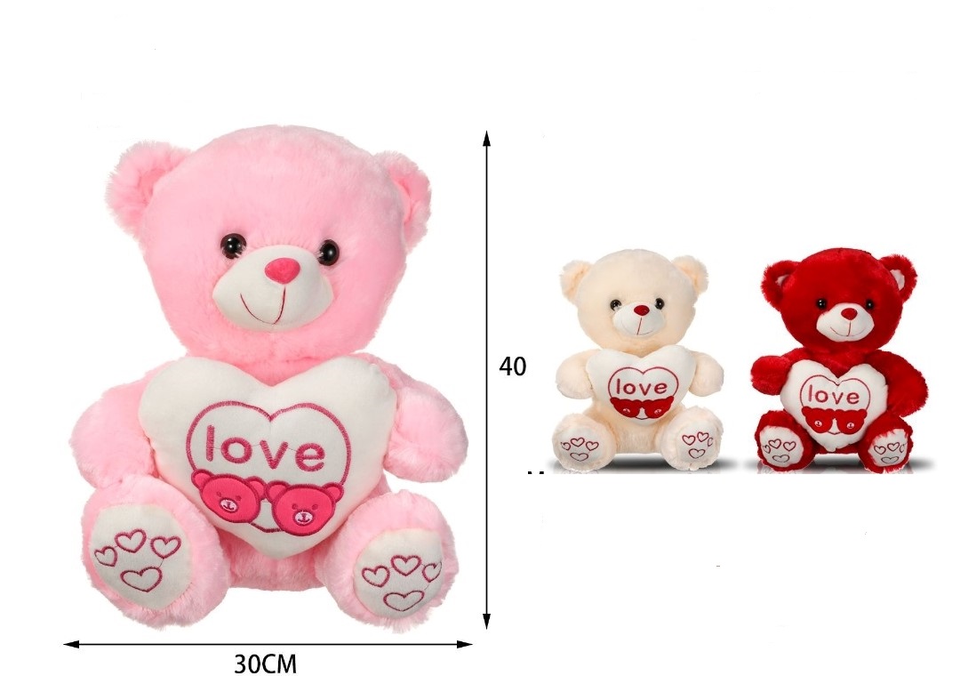 Λούτρινο αρκουδάκι με καρδιά 40x30