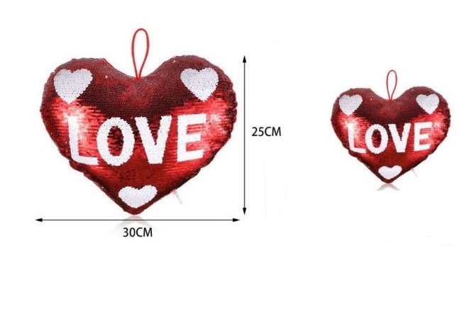 Λούτρινο Διακοσμητικό Μαξιλάρι σε σχήμα καρδιάς