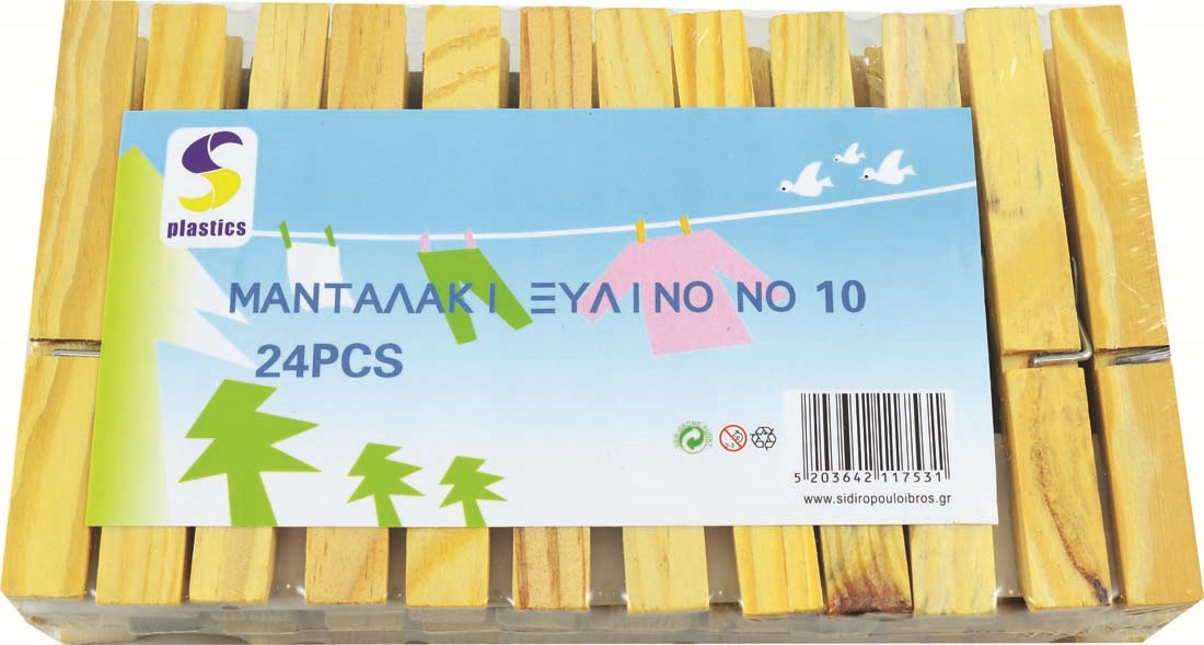 Μανταλάκι ξύλινο 24τμχ. Νο10