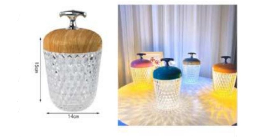 Πορτατίφ Γυάλινο με εφέ ξύλου