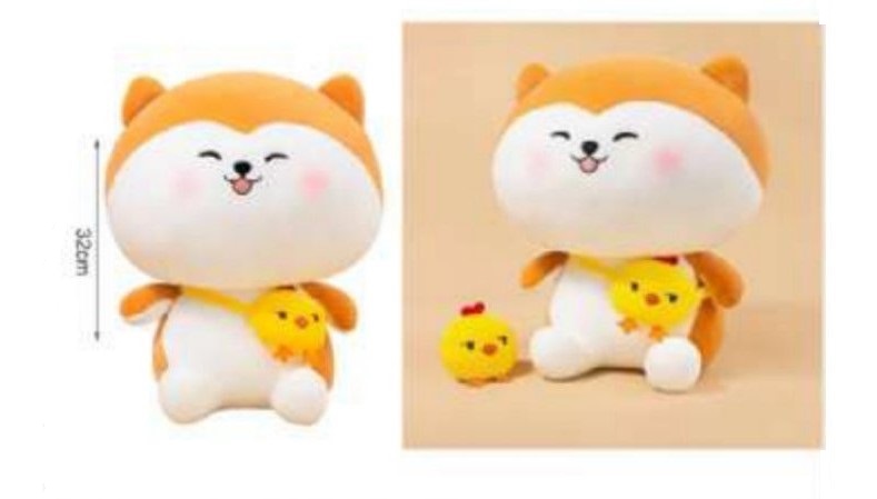 Γατάκι με Κοτοπουλάκι Λούτρινο 32εκ.