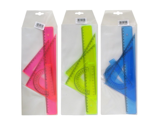 MEΤRON ΓΕΩΜΕΤΡΙΑΣ ΣΕΤ 30cm ΑΣΣΟΡΤΙ ΔΙΑΦΑΝΑ ΧΡΩΜΑΤΑ