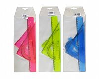 MEΤRON ΓΕΩΜΕΤΡΙΑΣ ΣΕΤ 30cm ΑΣΣΟΡΤΙ ΔΙΑΦΑΝΑ ΧΡΩΜΑΤΑ