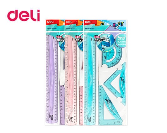 DELI ΓΕΩΜΕΤΡΙΑΣ ΣΕΤ ΕΥΚΑΜΠΤΟ 30cm BLISTER 4Τ TWISTME ΑΣΣΟΡΤΙ