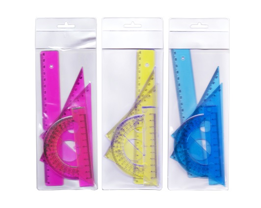 MEΤRON ΓΕΩΜΕΤΡΙΑΣ ΣΕΤ 20cm ΑΣΣΟΡΤΙ ΔΙΑΦΑΝΑ ΧΡΩΜΑΤΑ