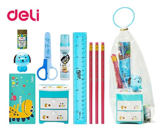 DELI ΣΕΤ ΣΧΟΛΙΚΟ 9Τ ΜΟΛΥΒΟΘΗΚΗ/ΓΟΜΑ/ΞΥΣΤΡΑ/ΥΠΟΔΕΚΑΜΕΤΡΟ/ΚΟΛΛΑ/ΨΑΛΙΔΙ ΜΠΛΕ