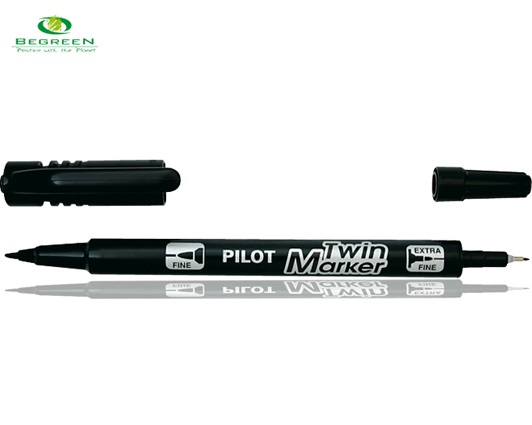 PILOT ΜΑΡΚΑΔΟΡΟΣ ΑΝΕΞΙΤΗΛΟΣ TWIN MARKER BEGREEN ΜΑΥΡΟ