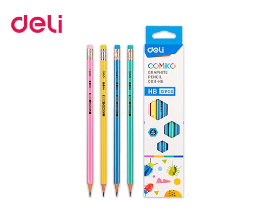 DELI ΜΟΛΥΒΙ ΡΙΓΕ ΜΕ ΓΟΜΑ HB COMIKO ΑΣΣΟΡΤΙ 12T