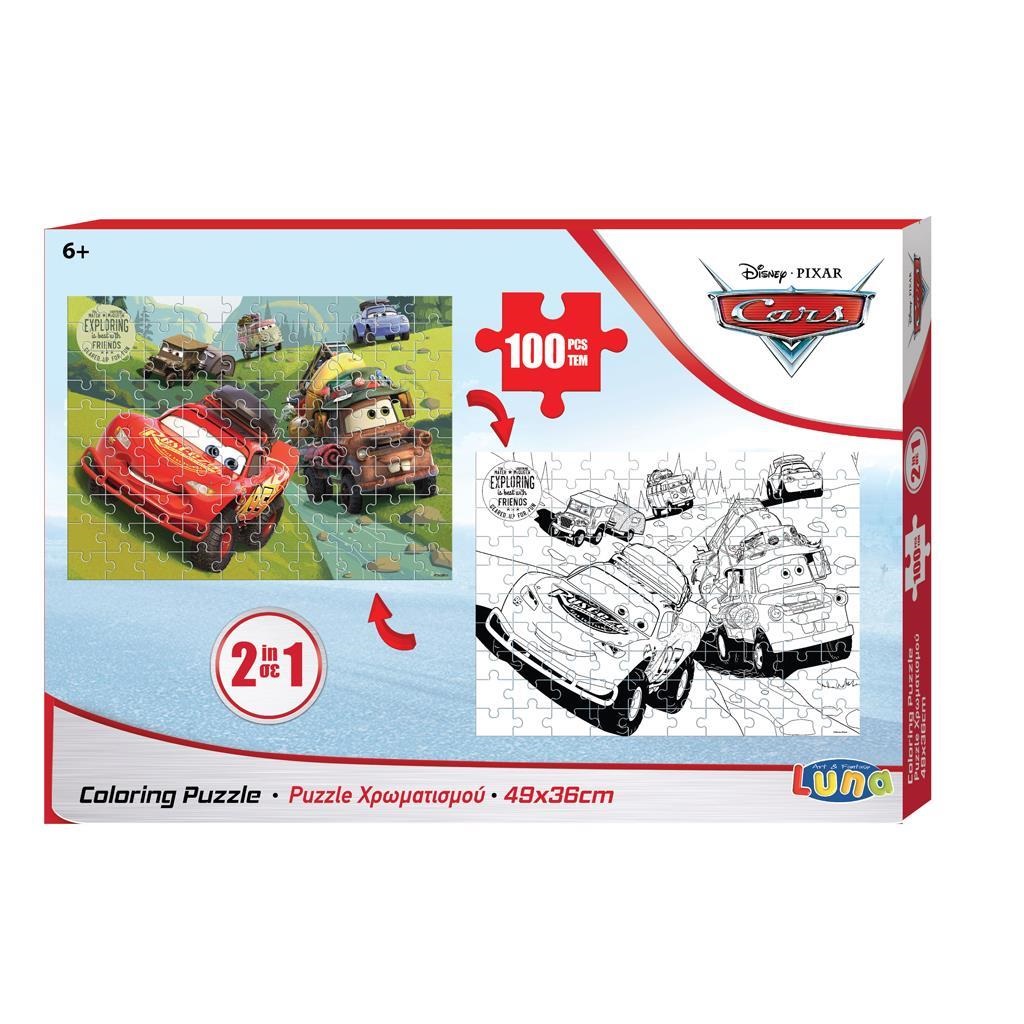 PUZZLE ΧΡΩΜΑΤΙΣΜΟΥ 2 ΟΨΕΩΝ 100ΤΕΜ 49Χ36ΕΚ CARS