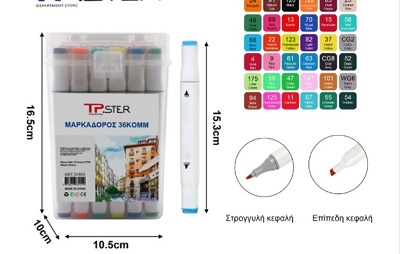 ΣΕΤ ΜΑΡΚΑΔΟΡΟΙ 36ΧΡΩΜΑΤΑ DOUBLE TIP