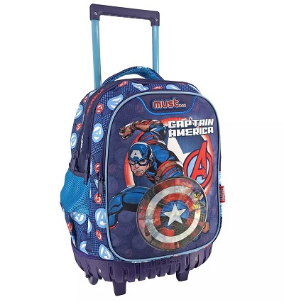 ΤΣΑΝΤΑ ΠΛΑΤΗΣ TROLLEY 34X20X44 εκ. 3 ΘΗΚΕΣ CAPTAIN AMERICA